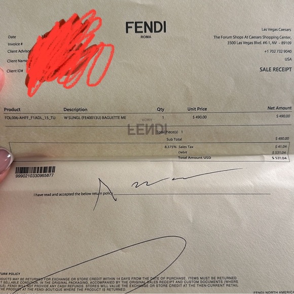 Fendi gold subglassses baguette me - Picture 4 of 7